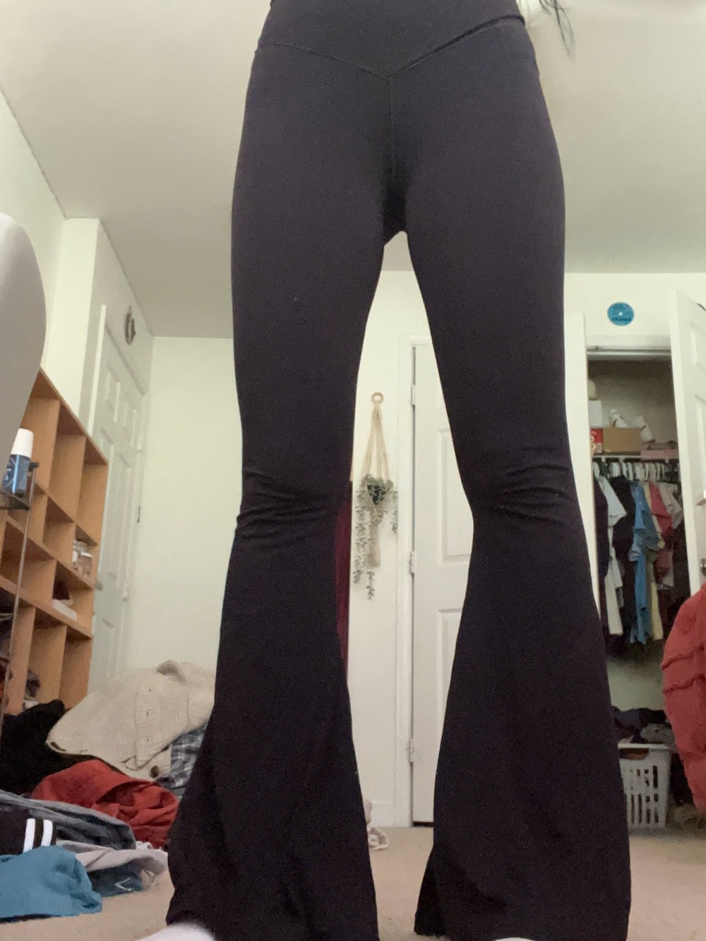 aerie offline Black Flared Leggings